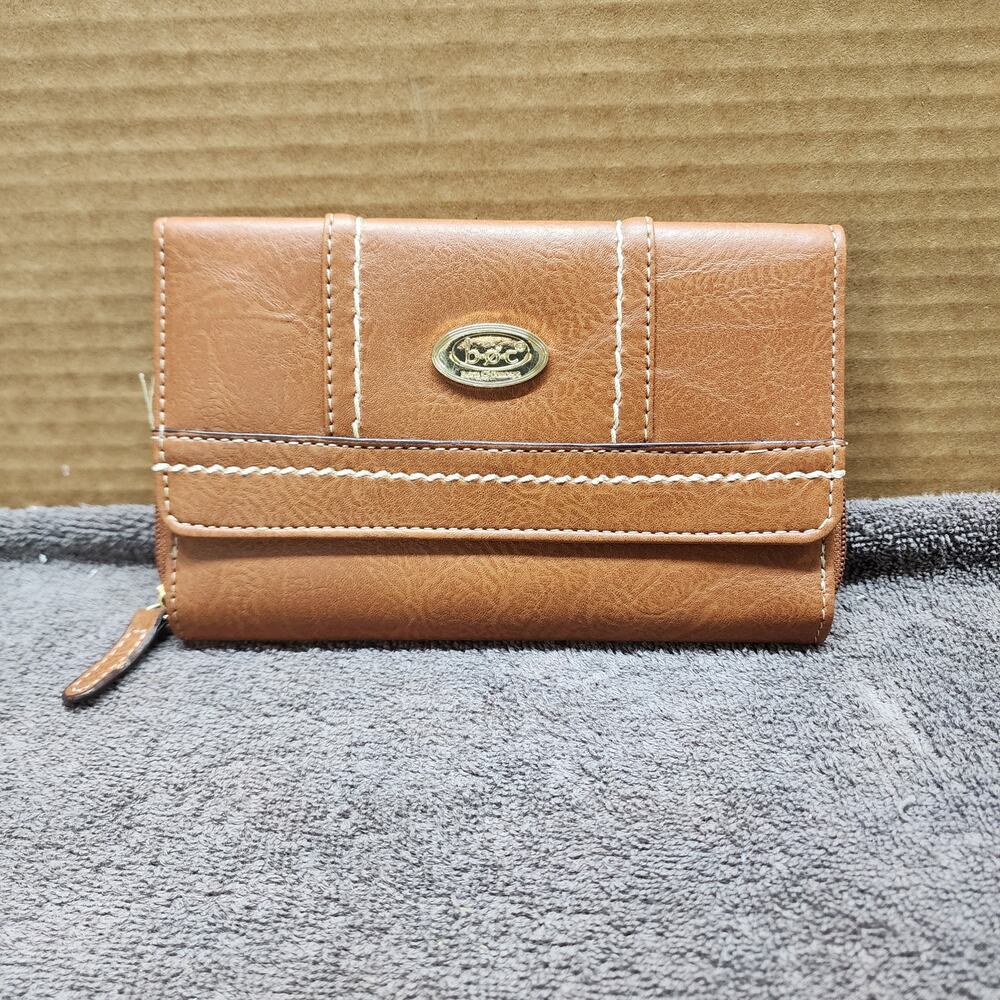 BOC brown leather snap wallet very clean b51